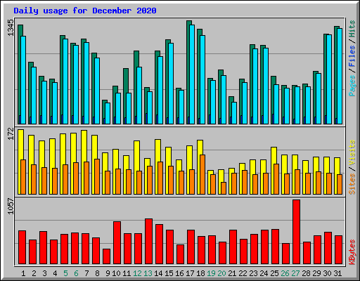 Daily usage for December 2020