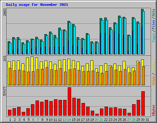Daily usage for November 2021