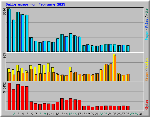 Daily usage for February 2025