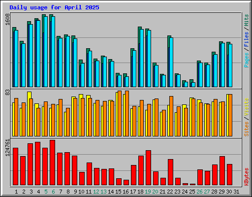 Daily usage for April 2025