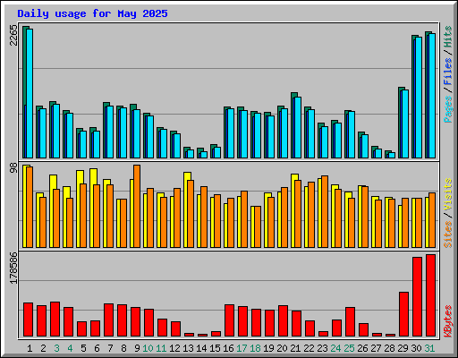 Daily usage for May 2025
