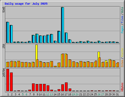 Daily usage for July 2025