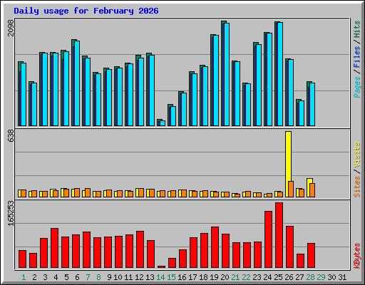 Daily usage for February 2026