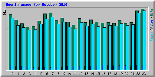Hourly usage for October 2016
