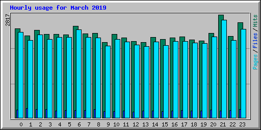 Hourly usage for March 2019