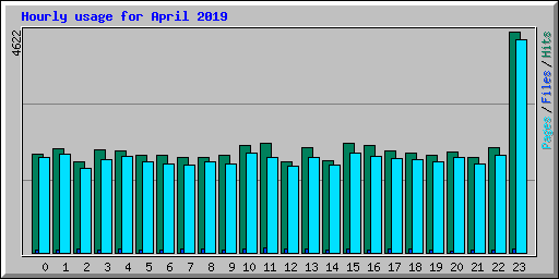 Hourly usage for April 2019