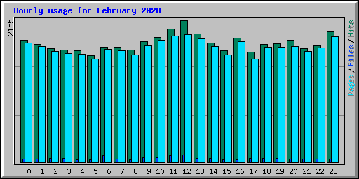 Hourly usage for February 2020
