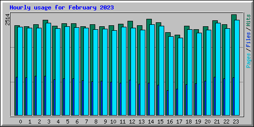 Hourly usage for February 2023