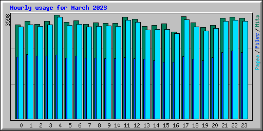Hourly usage for March 2023