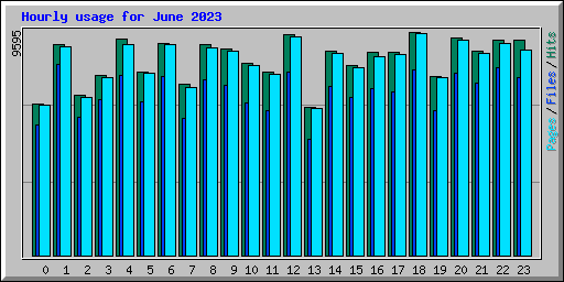 Hourly usage for June 2023