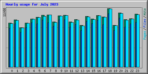 Hourly usage for July 2023