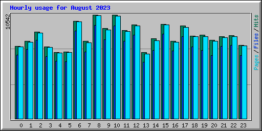 Hourly usage for August 2023