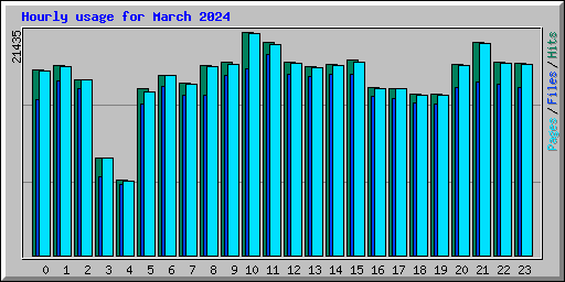Hourly usage for March 2024