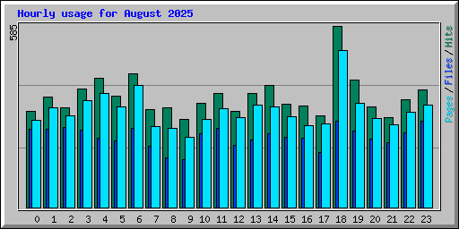 Hourly usage for August 2025